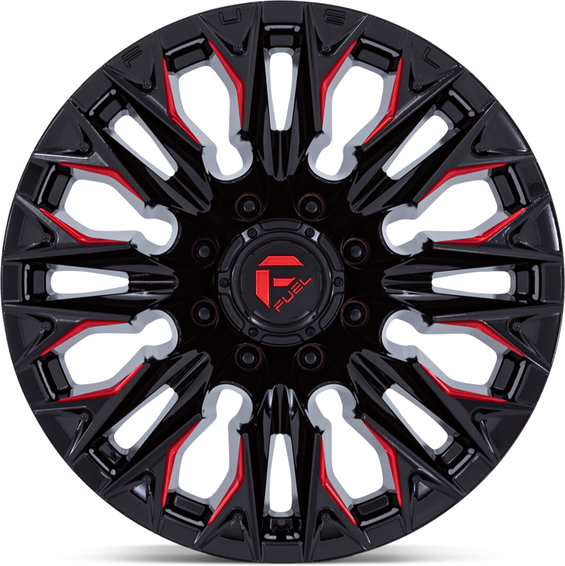 black and red wheel rim